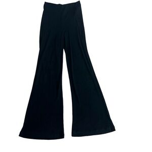 Zara black knit ribbed pants stretchy semi sheer Sz M NWT beach coverup